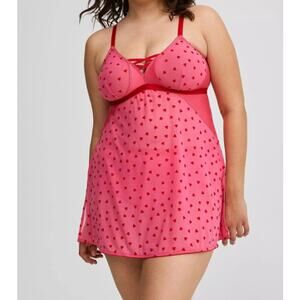Torrid Women's Plus Size Set French Hearts Babydoll & Panties Size 4 4X